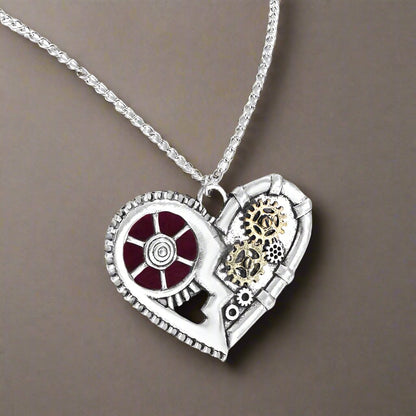 Steampunk Heart-shaped Mechanical Gear Necklace