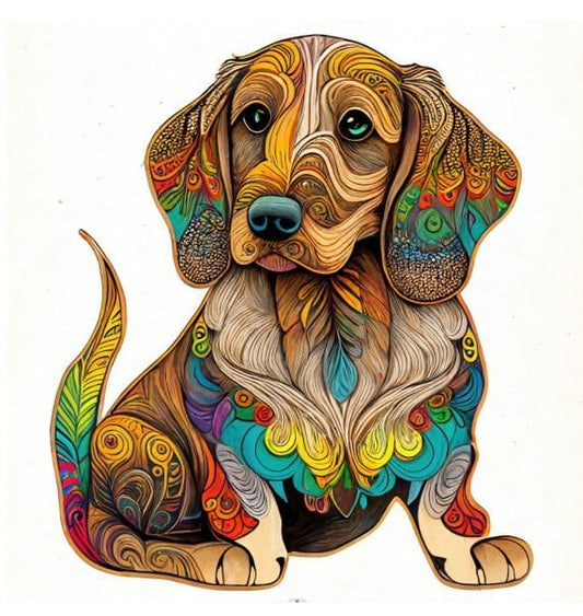 Colorful Dog Wooden Puzzle