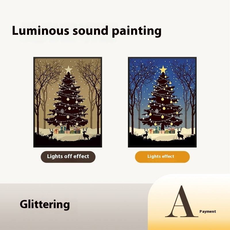 Musical Light-Up Christmas Tree Painting Bluetooth Speaker