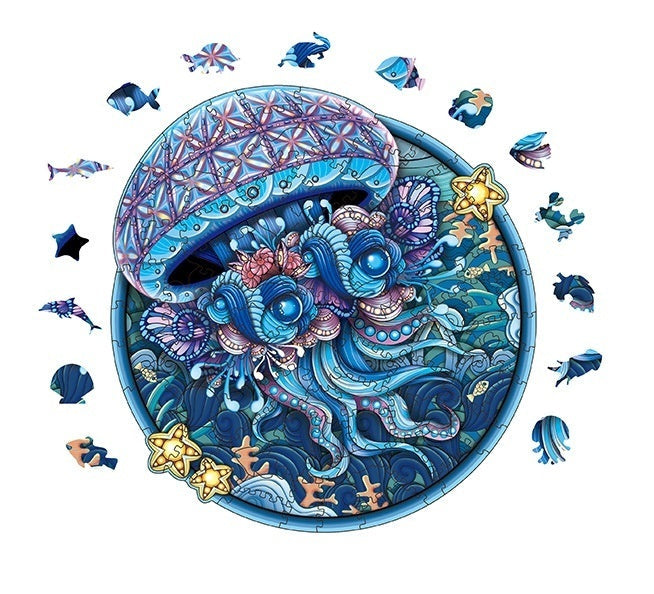 Ocean Jellyfish Wooden Puzzle