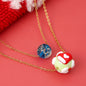 Christmas Glow-In-The-Dark Glass Pendant Necklace