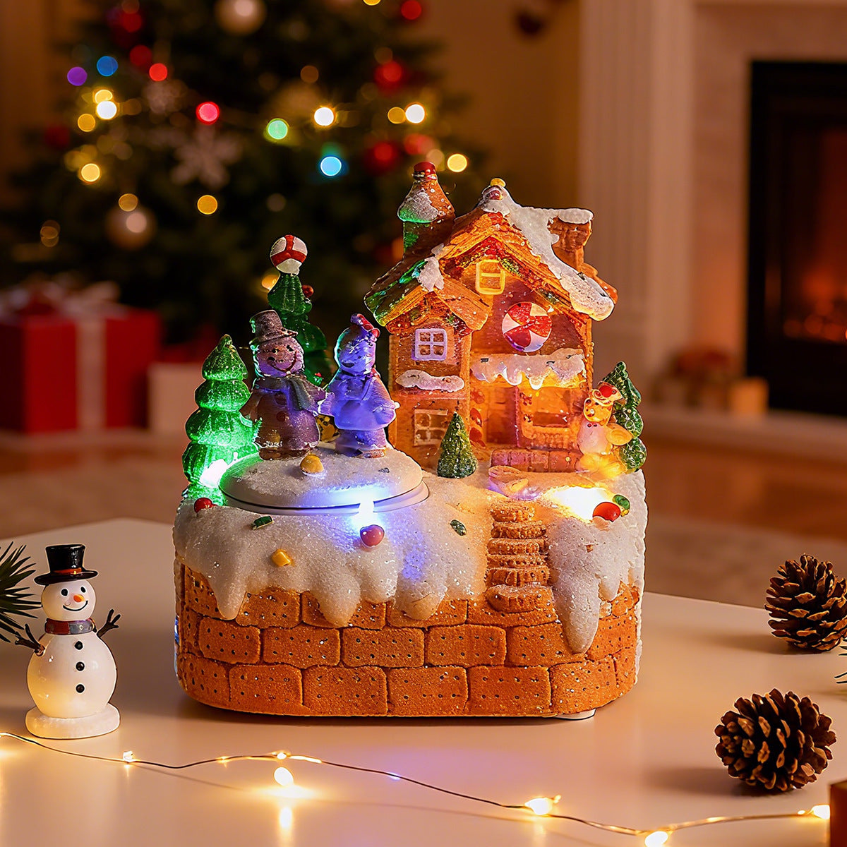 Mini Rotating Gingerbread Man Music Box