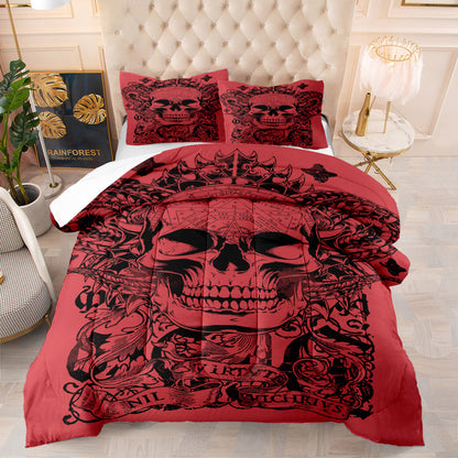 Gothic Skull Comforter Set – Dark Alternative Bedding Collection