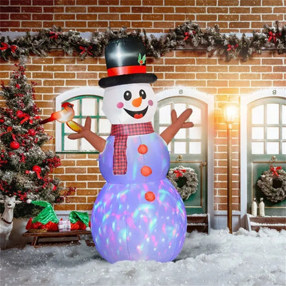 Lighted Snowman with Cardinal 8 FT Tall