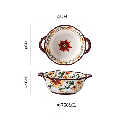 Double Ear Ceramic Soup Bowl