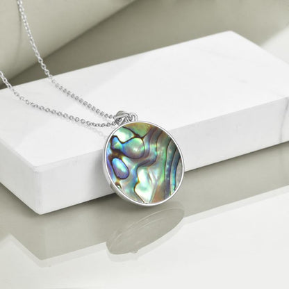 Ocean Wave Starfish Necklace with Colorful Abalone Shell