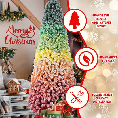 Colorful Frosted Pastel Rainbow Christmas Tree 6FT/7.5FT
