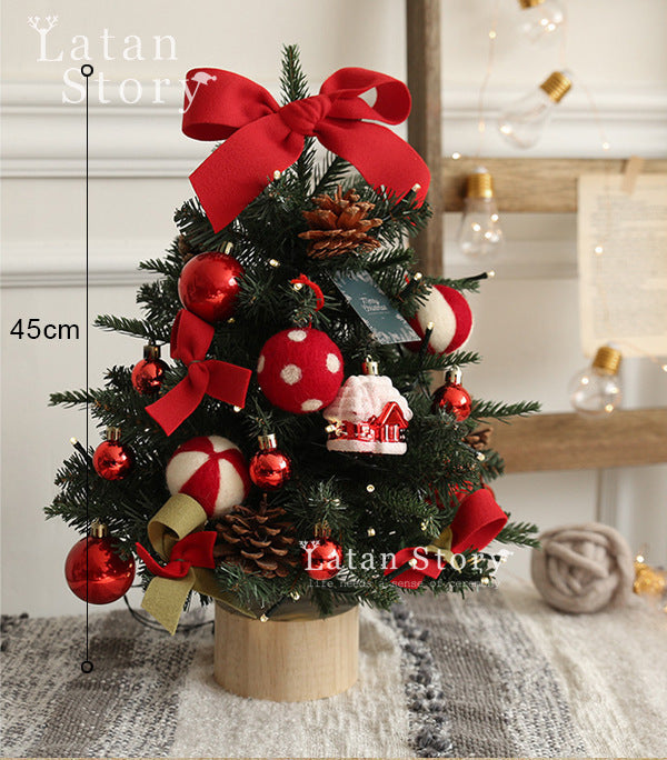 Miniature Artificial Decorated Christmas Tree With Lights
