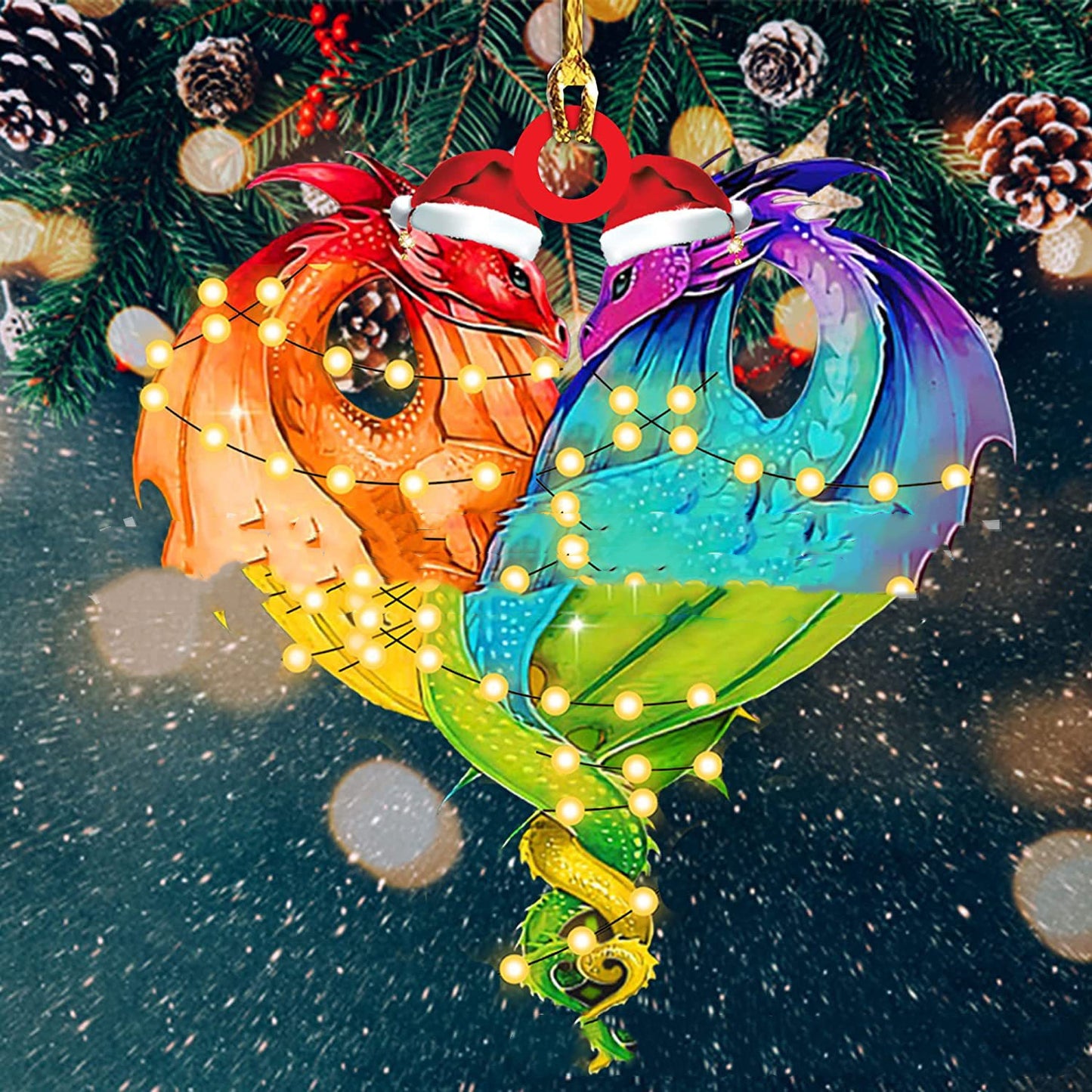 Christmas Dinosaur and Dragon Acrylic Ornaments