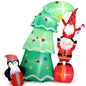 Topsy-Turvy Christmas Tree with Gnome, Santa & Penguin LED Inflatable