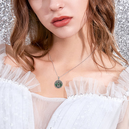 Sisterhood Tree of Life with Moonstone or Malachite Silver Necklace