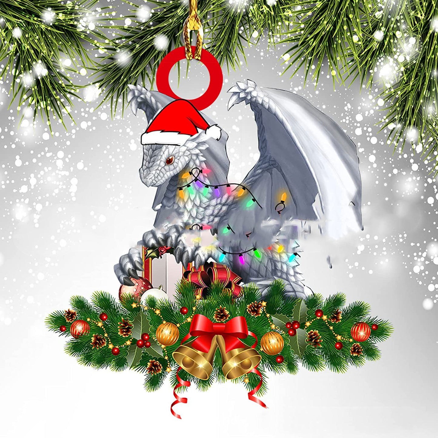 Christmas Dinosaur and Dragon Acrylic Ornaments