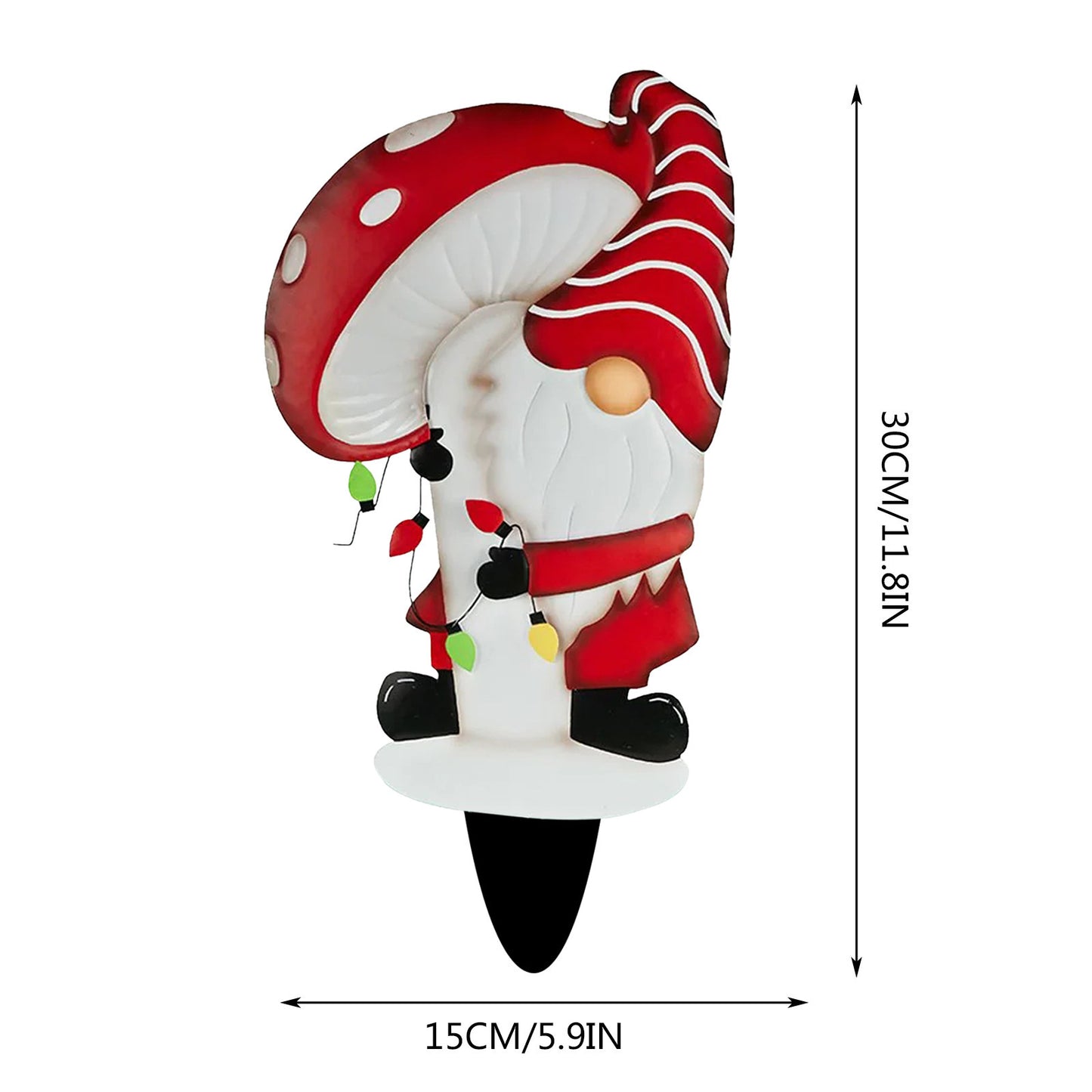 Christmas Gnome Metal Lawn Decor