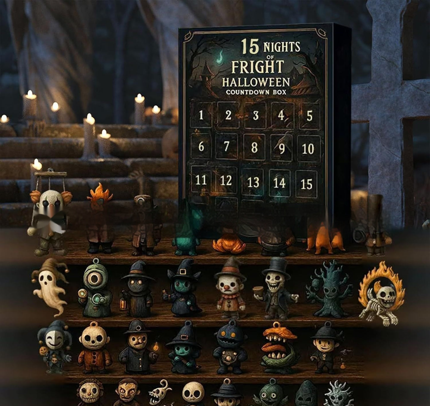 31 Night Scare Halloween Countdown Box With Doll Advent Countdown Box