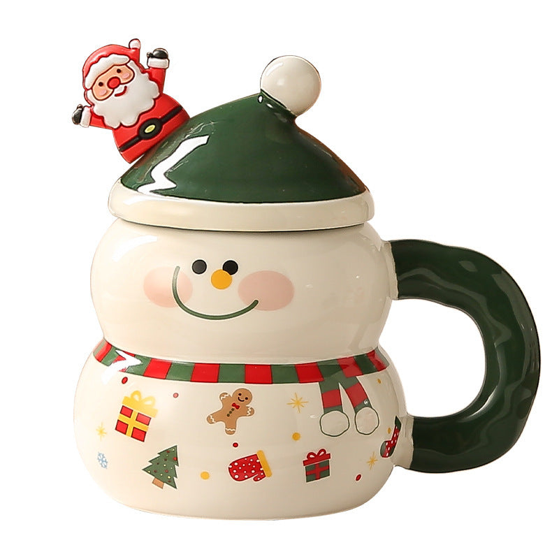 Christmas Mugs with Santa Hat Lids