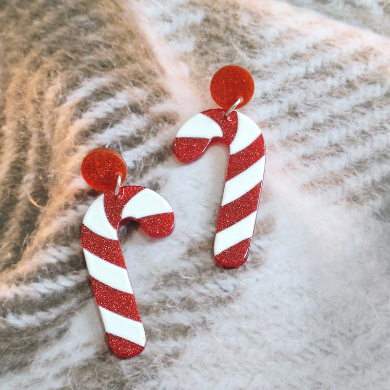 Adorable Acrylic Christmas Earrings With Rhinestones Variety