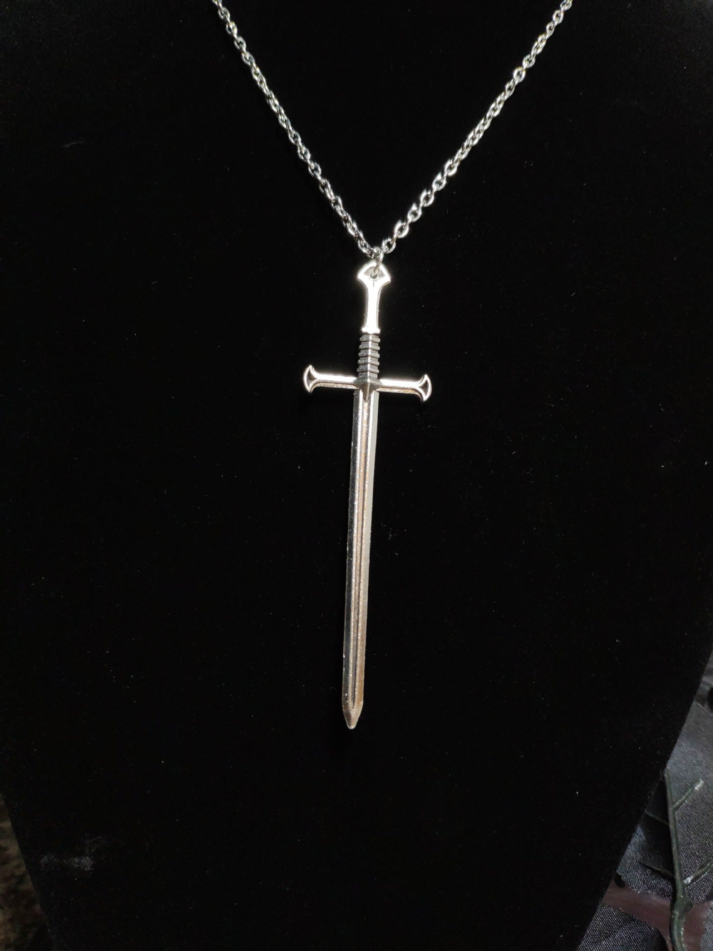 Gothic Sword Bronze Necklace