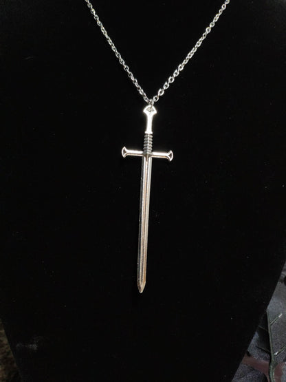 Gothic Sword Bronze Necklace