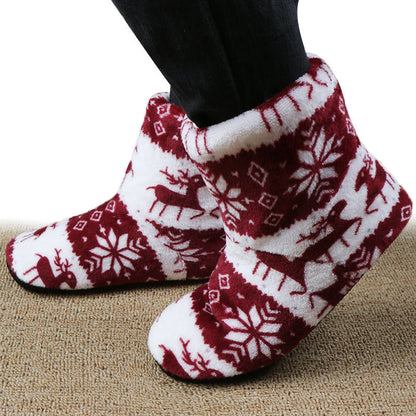 Thick Wool Christmas House Slippers