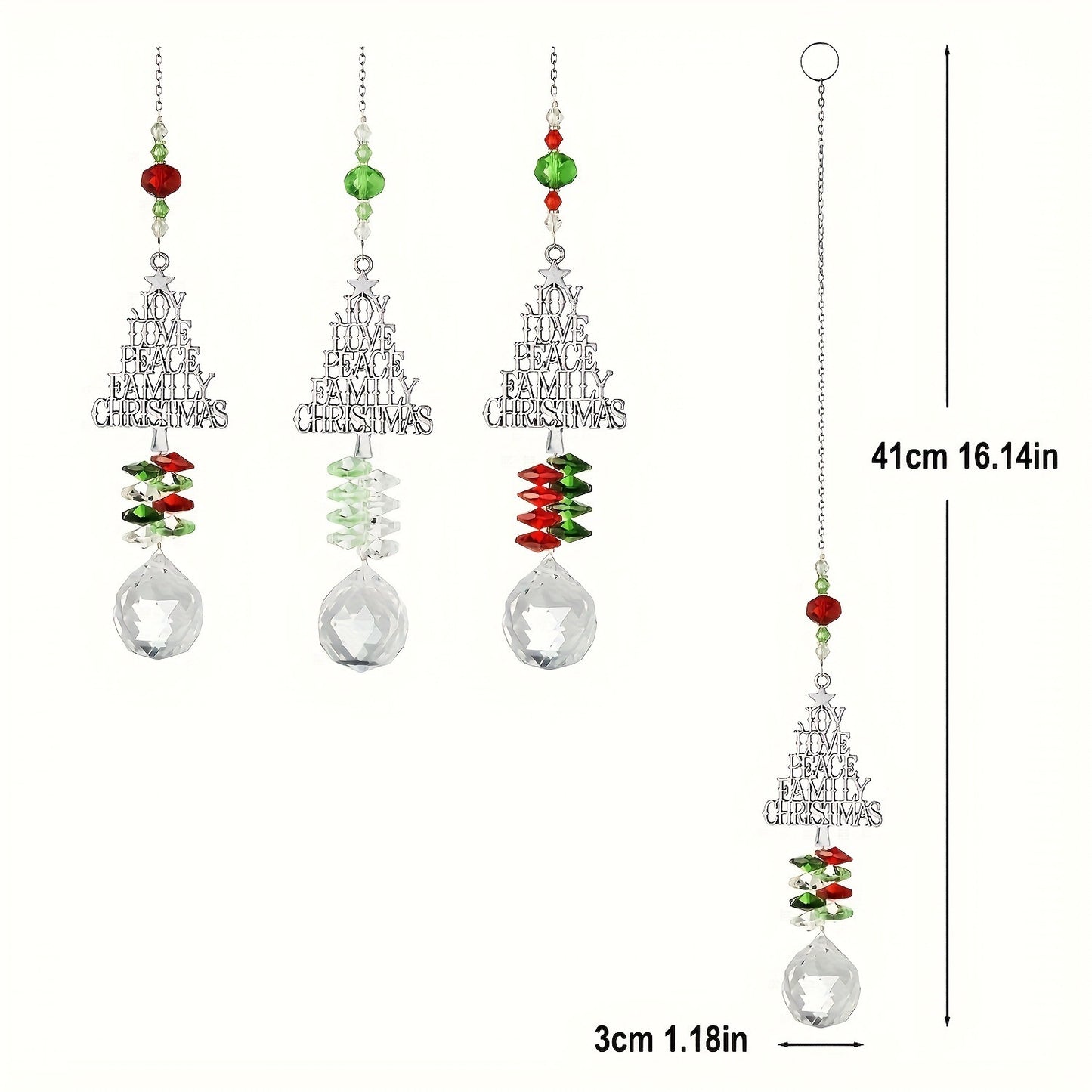 Christmas Tree Crystal Sun Catcher