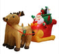Outdoor Christmas Inflatable Santa in Sleigh with Reindeer – 7.2ft