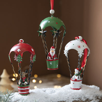 Adorable Metal Christmas Hot Air Balloon Ornaments