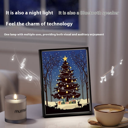 Musical Light-Up Christmas Tree Painting Bluetooth Speaker