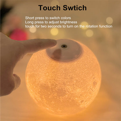 Levitating Moon Color-Changing Lamp Touch Control