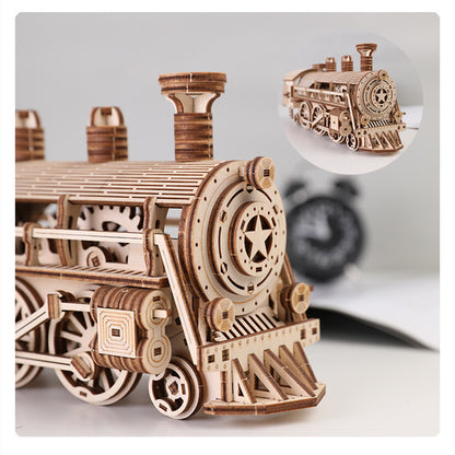 Wooden Steam Train 3D DIY Puzzle