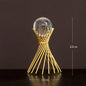 Nordic Light Crystal Ball w/Abstract Golden Iron Base