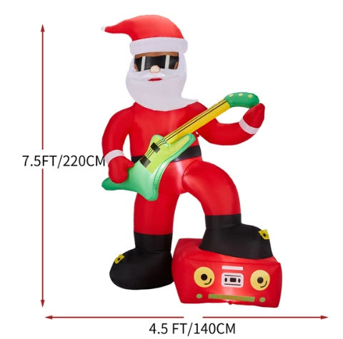 Christmas Rock Star Santa 7.5FT LED Inflatable