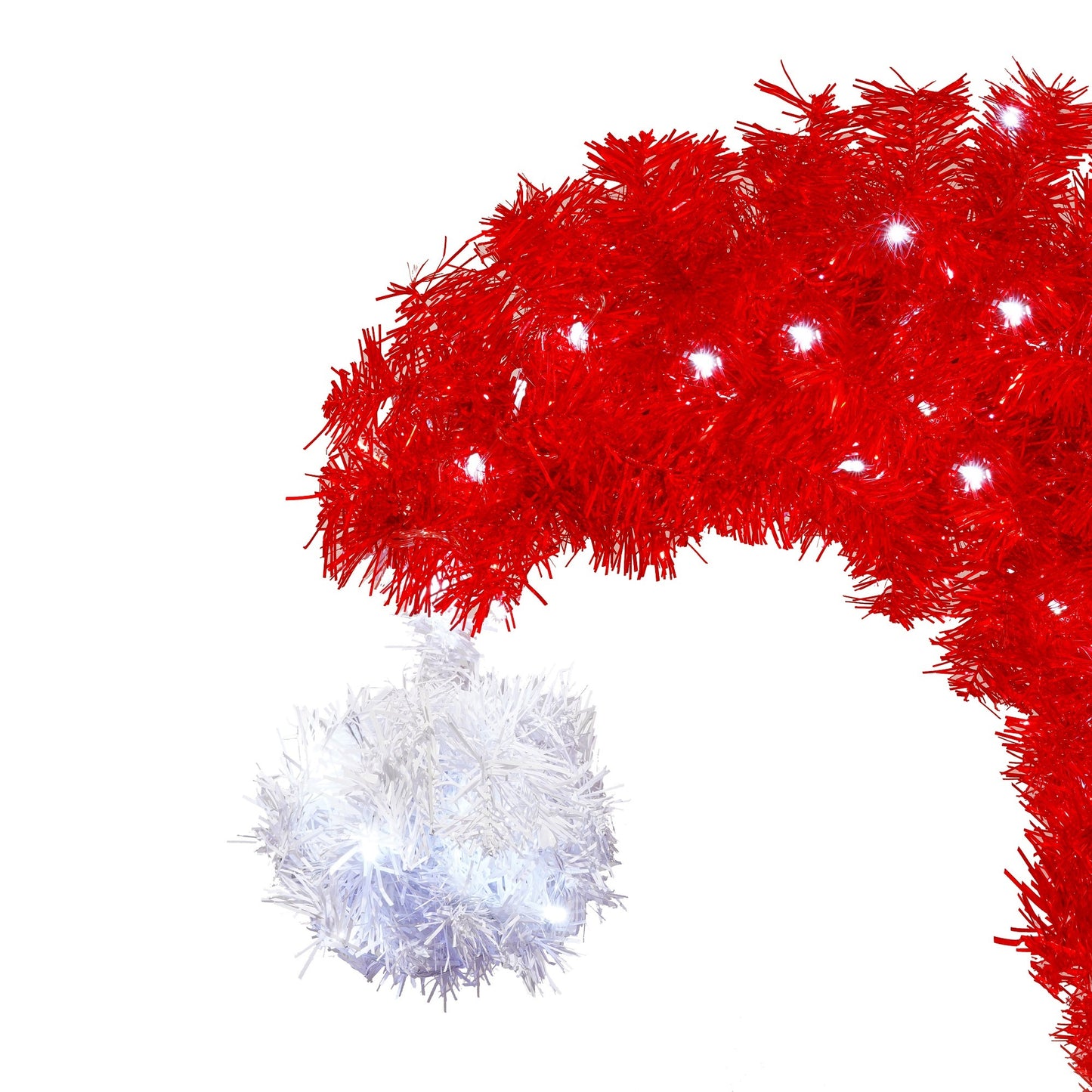 Santa's Hat Shape Artificial Whimsical 6FT Christmas Tree With LED Lights