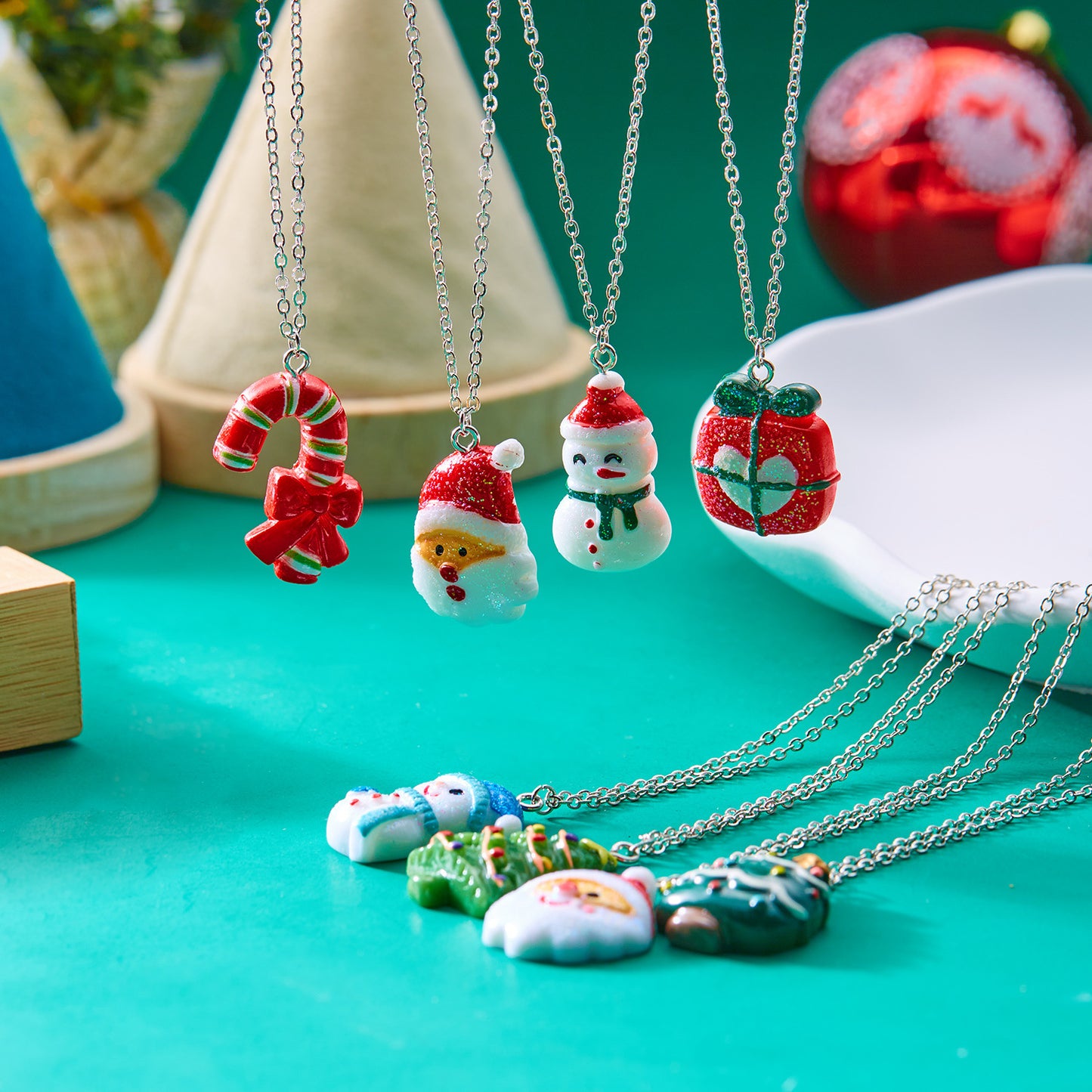 Cute Cartoon Resin Christmas Necklace Variety