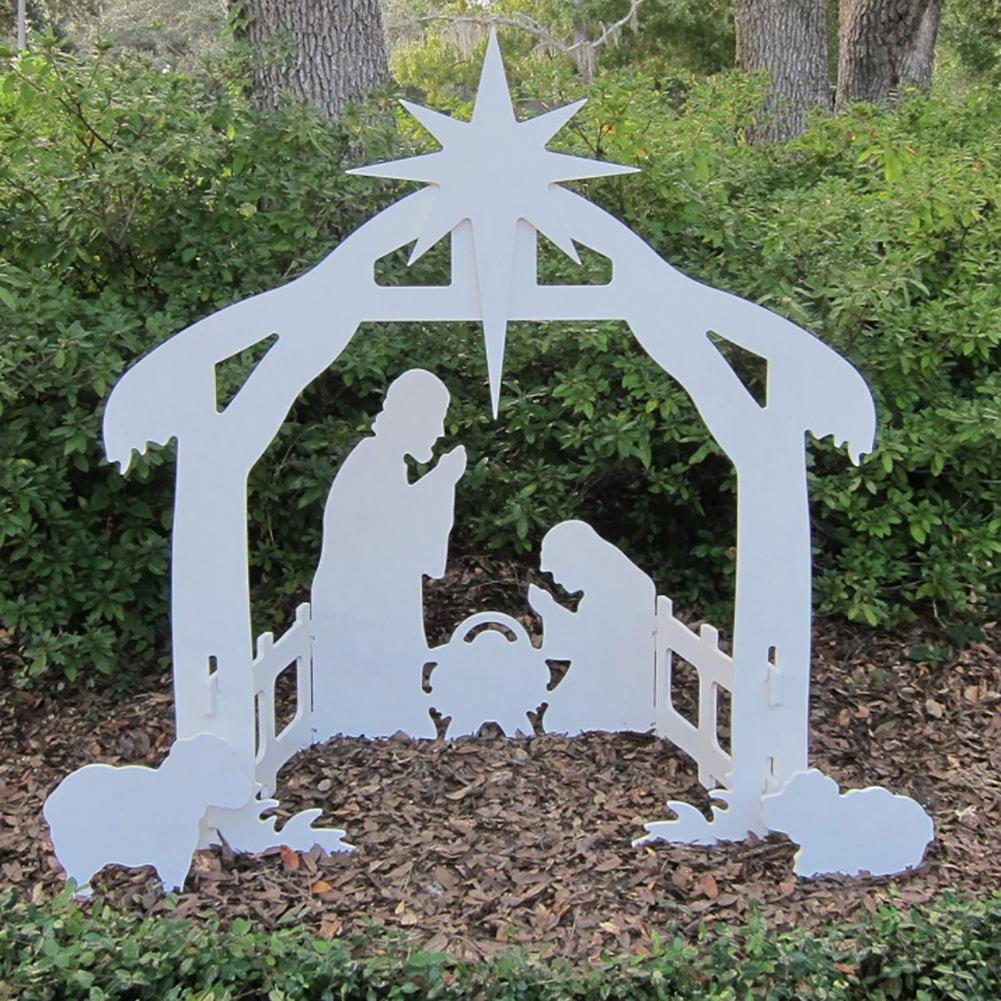 Beautiful Wooden Nativity Lawn Display