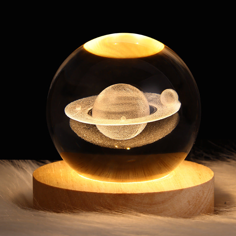 Luminous Starry Sky And Planets Moon Crystal Ball