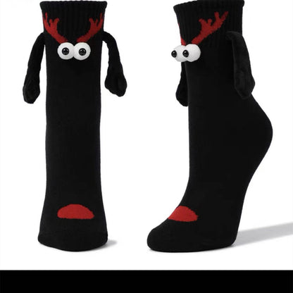 Magnetic Hand-Holding Christmas Socks