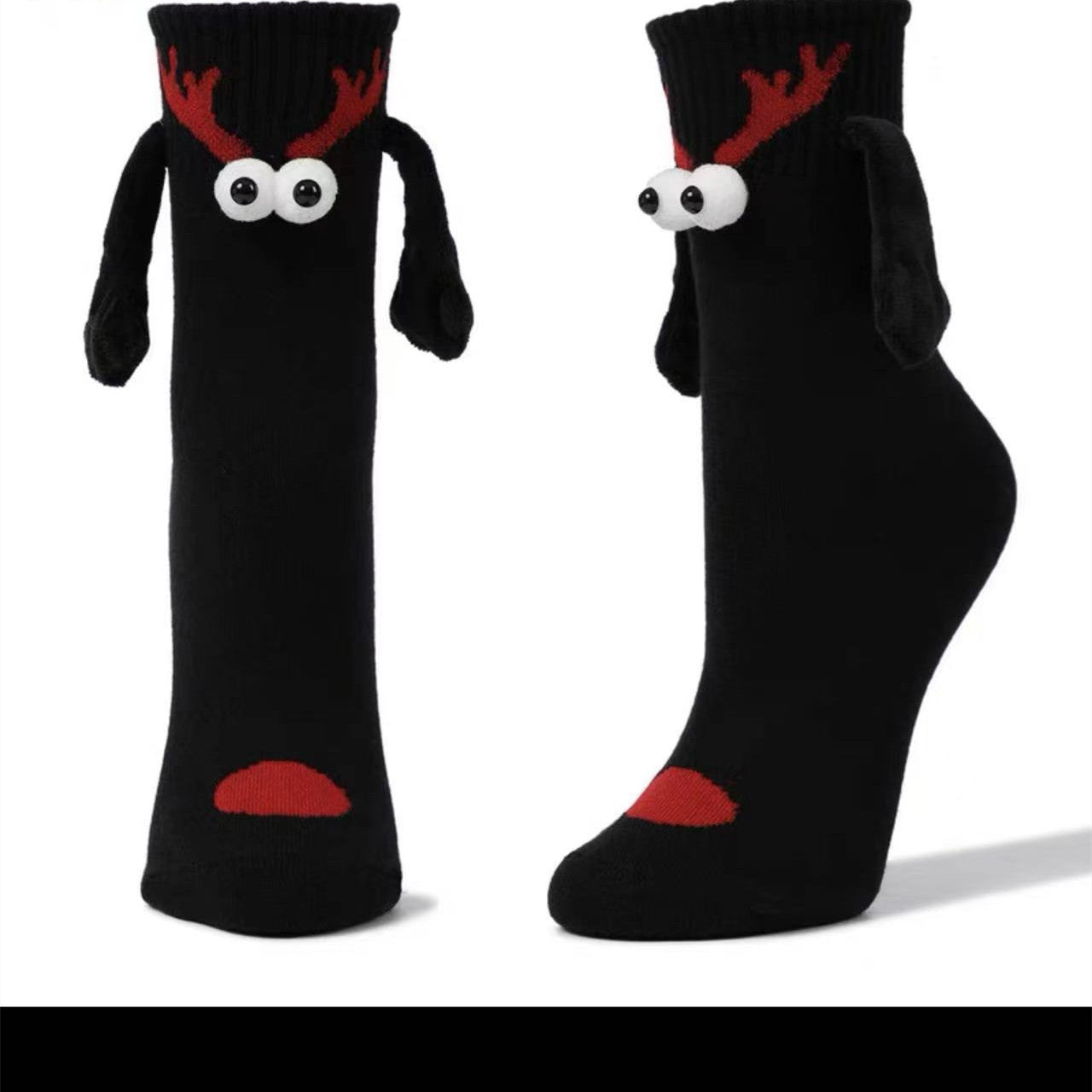 Magnetic Hand-Holding Christmas Socks