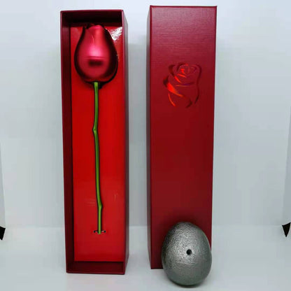 Heart Shaped Crystal Diamond Pendant Rose Head Necklace