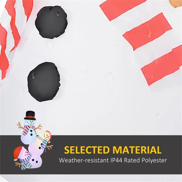 Three Stacked Snowmen with LED Lights Inflatable