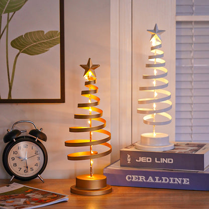 Metal LED Spiral Christmas Tree Table Ornament