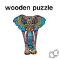 Majestic Colorburst Elephant Wooden Puzzles