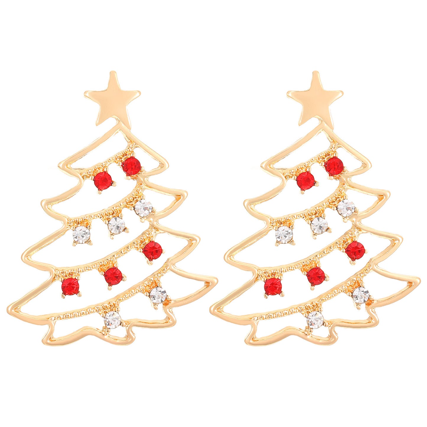 Elegant Christmas Tree Rhinestone Earrings