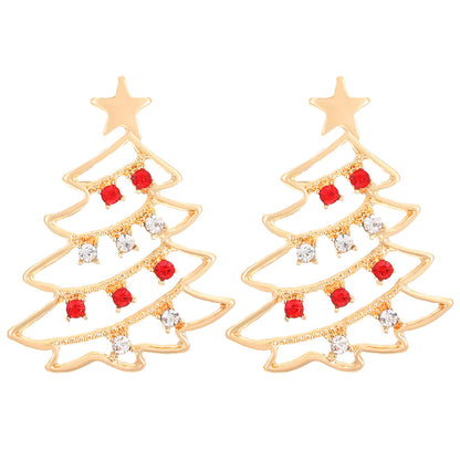 Elegant Christmas Tree Rhinestone Earrings
