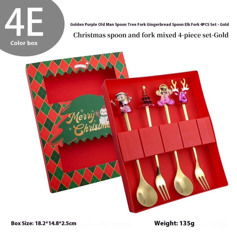 Holiday Cheer Fork & Spoon Sets - Gold or Silver