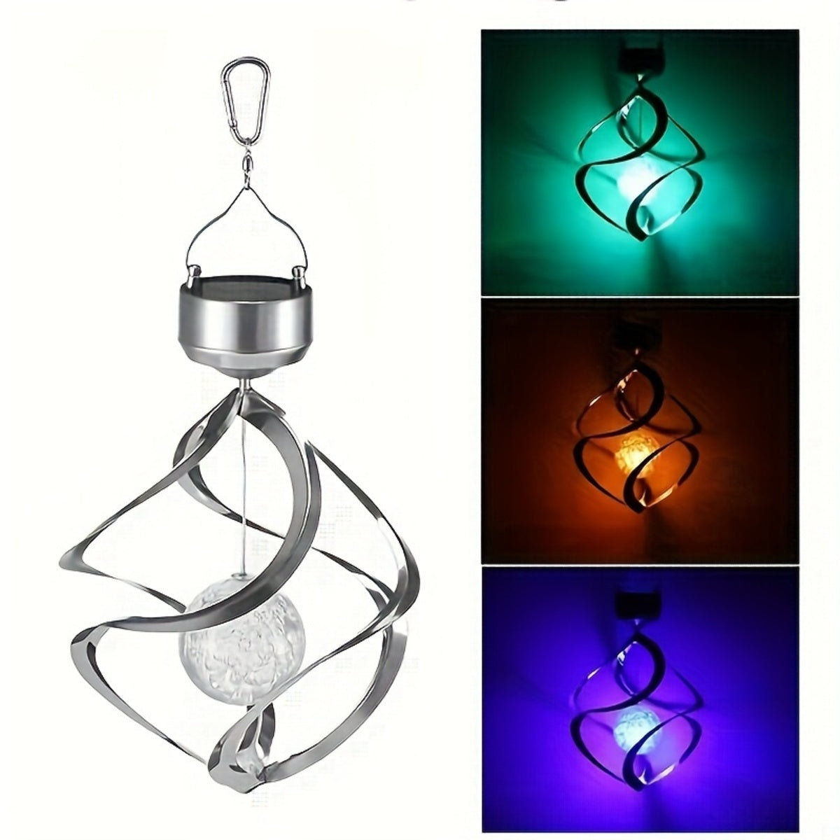 Wind Spinner Solar LED Light Decor