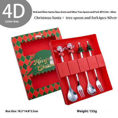 Holiday Cheer Fork & Spoon Sets - Gold or Silver