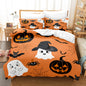 Halloween Duvet Cover Bedding Set – Spooky Printed Quilt Cover with Sheet & Pillowcases
