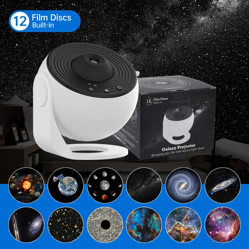 Night Light Galaxy Projector 360 Degree Starry Sky Rotating Planetarium Lamp