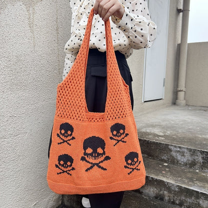 Knitted Skull Shoulder Bag