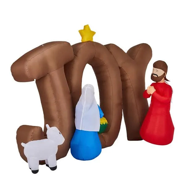 Joy Nativity Scene w/Built-in LED Lights Inflatable